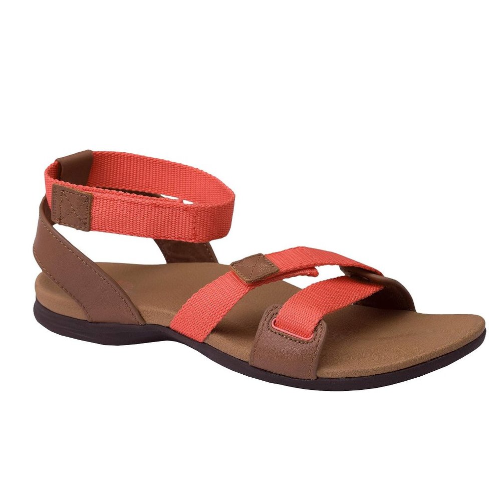 Revitalign Womens Size 12 Coral Orange Brown Comfort Summer Sandals Shoes
